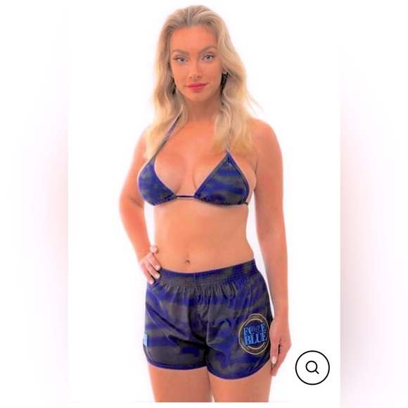 Force Blue Tiger Stripe Women's Ranger Panties Silkies Shorts - Picture 1 of 7